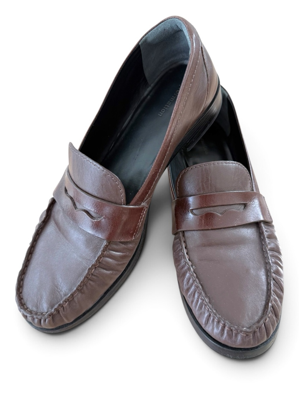 Reformation Brown Leather Penny Loafers - Women's